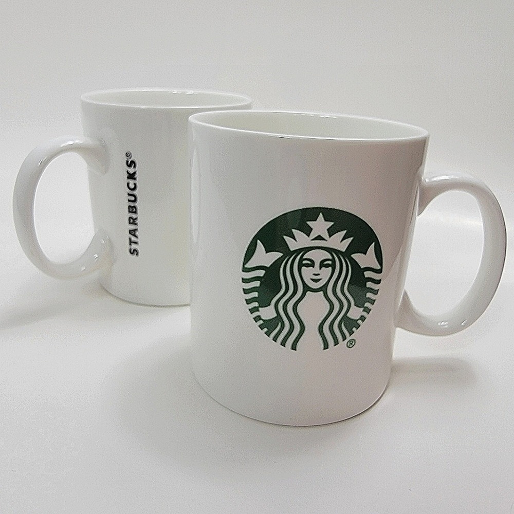 Starbucks 2014 Classic Mermaid Logo White Coffee Mug 14 fl oz | Set of 2‎